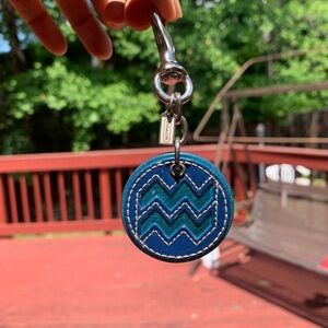 Y2K Coach Aquarius Horoscope Blue Keychain